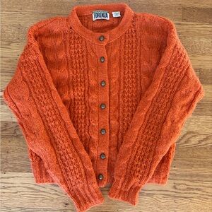 Vintage Forenza Orange Cable Knit Cardigan
